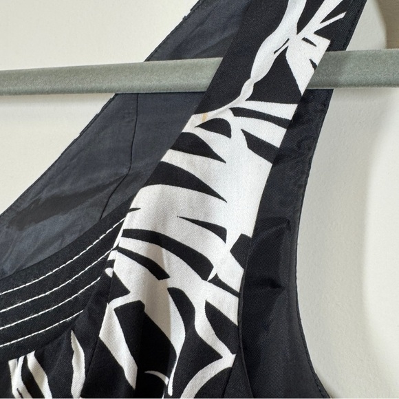 Vintage Nine West Y2K Floral Black White Floral Print Mini Dress Size 6 - Picture 5 of 14